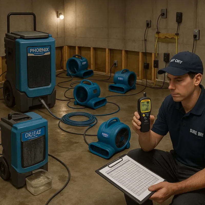 Structural Drying and Dehumidification process in Augusta, AR